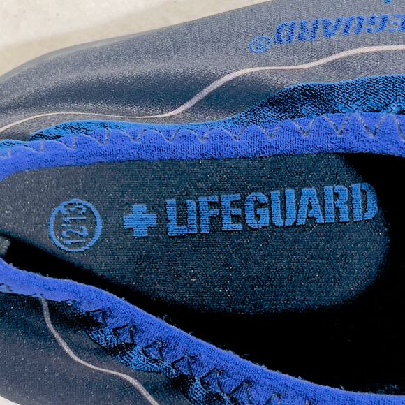 Lifeguard Water Shoes Men's 12/13 Ankle High Water Socks Black Blue #01662 - Picture 12 of 16
